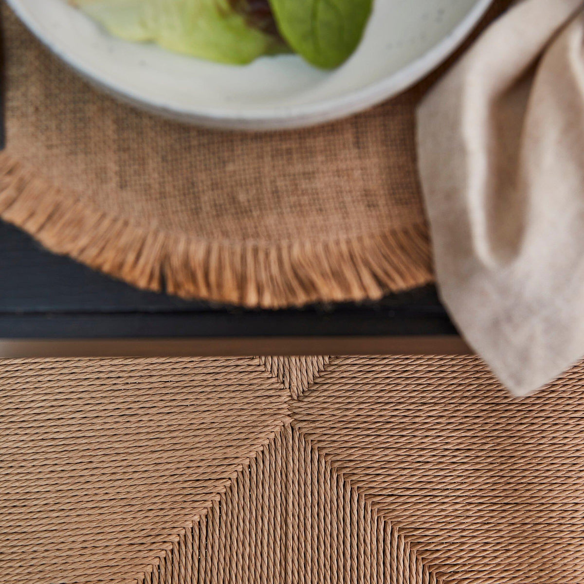 Faye Black Wooden Woven Chairs - Set of 2