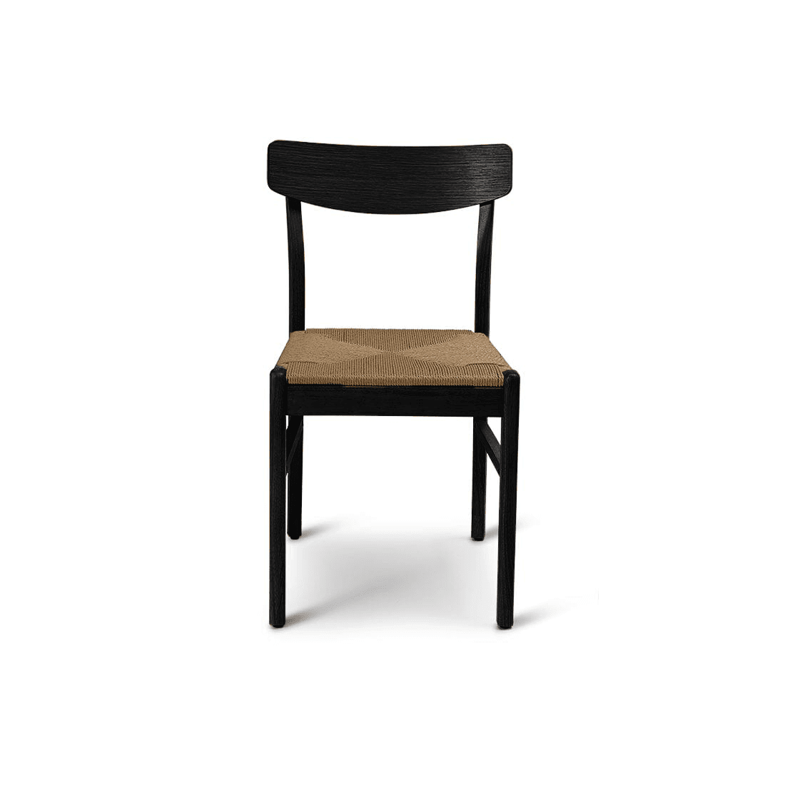 Faye Black Wooden Woven Chairs - Set of 2