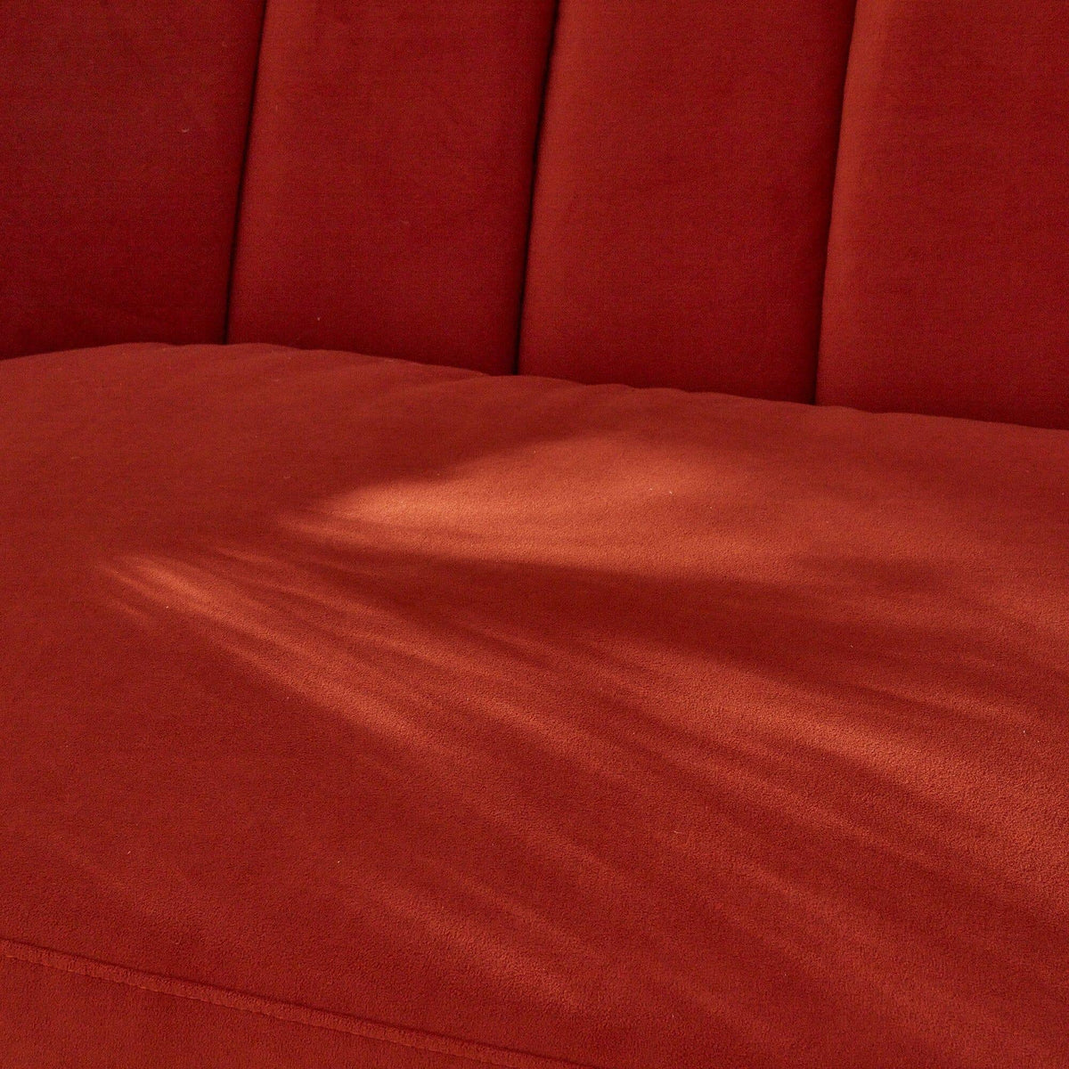 Florence 4 Seater Sofa - Burnt Orange Velvet with Dark Oak Legs