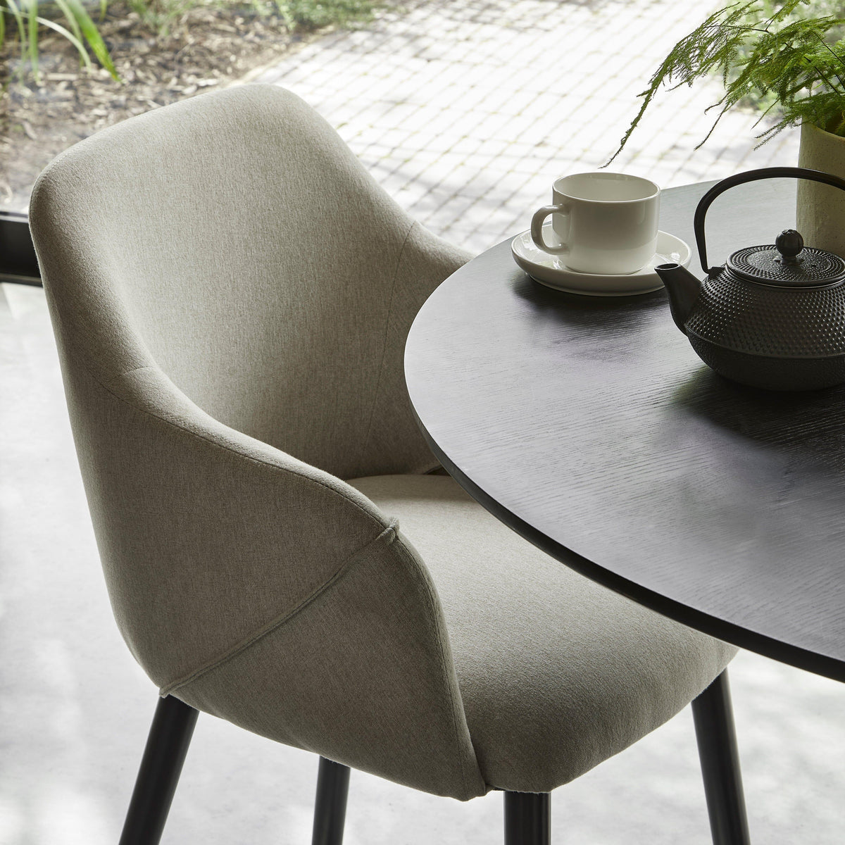 Freya Sand Armchairs - Set of 2 - Black Oak Legs