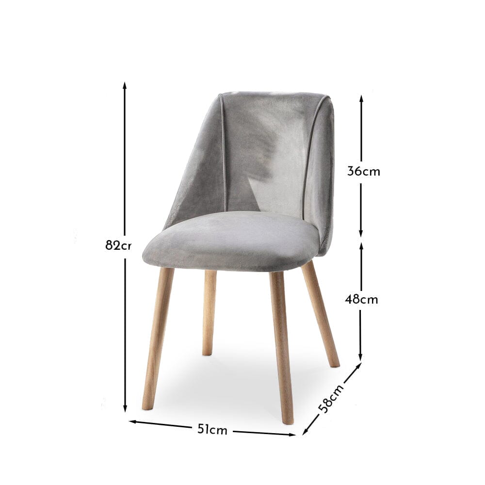Amelia Whitewash Dining Table Set - 6 Seater - Freya Grey Dining Chairs - Whitewash Oak Legs