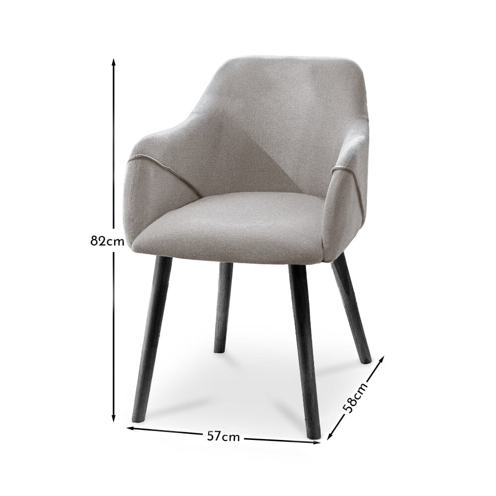 OUTLET - Freya Fossil Armchairs - Set of 2 - Black Oak Legs