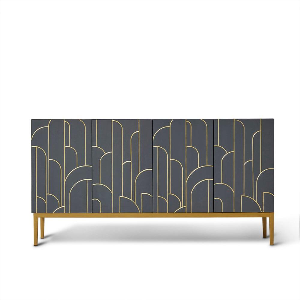 OUTLET - Gatsby Large 4 Door Sideboard - Smoke Grey