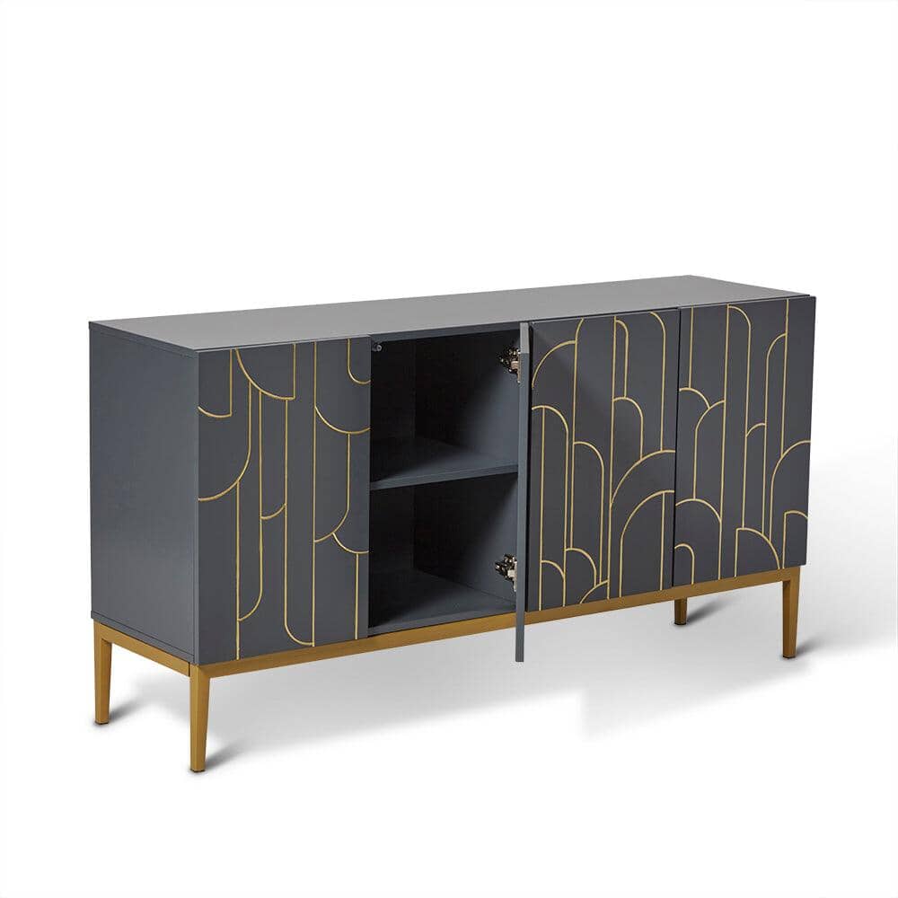 OUTLET - Gatsby Large 4 Door Sideboard - Smoke Grey