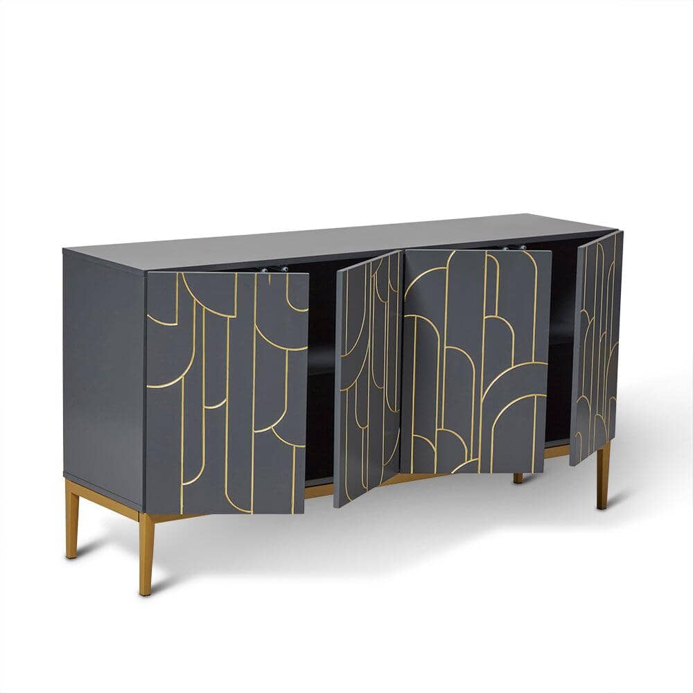 OUTLET - Gatsby Large 4 Door Sideboard - Smoke Grey