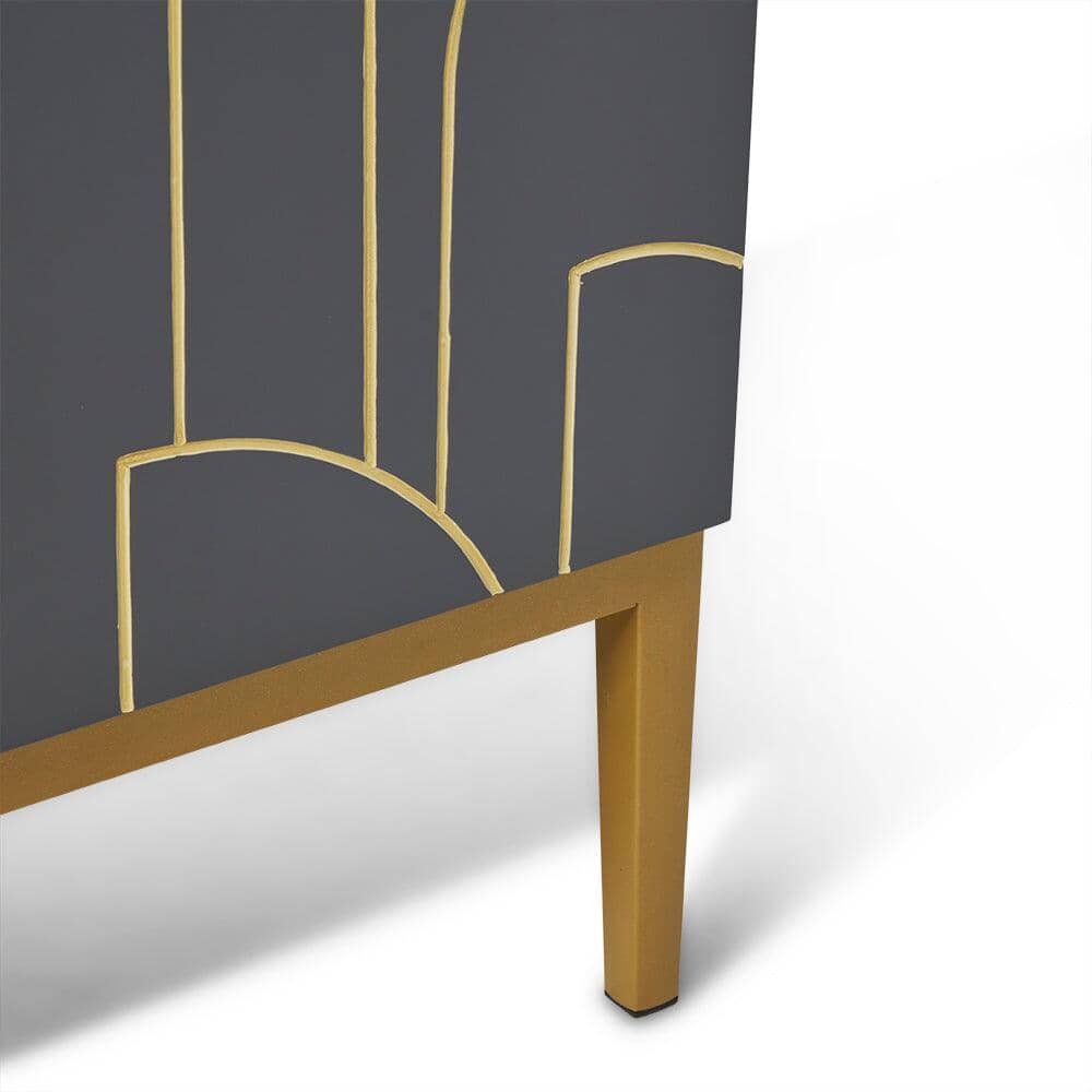 OUTLET - Gatsby Large 4 Door Sideboard - Smoke Grey