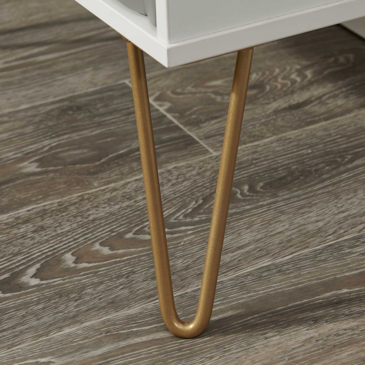 Geo 3 Drawer Chest with Gold Hairpin Legs
