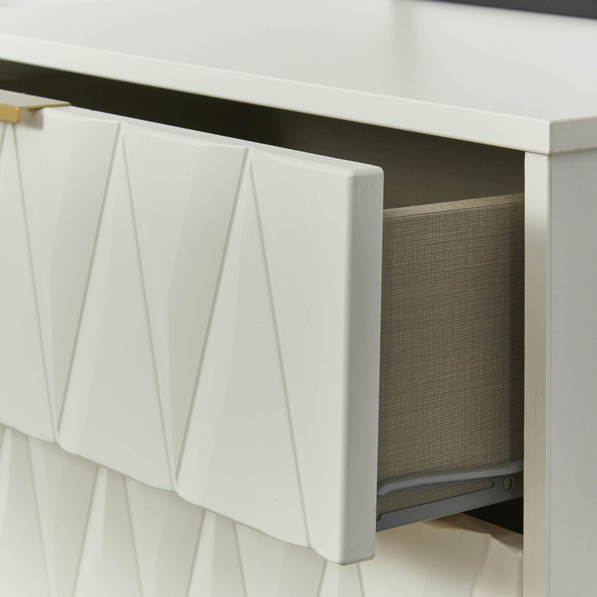 Geo 5 Drawer Tallboy with Gold Hairpin Legs