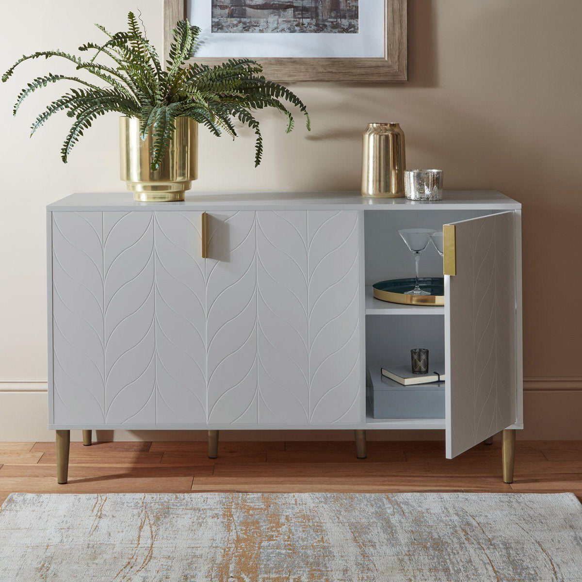 OUTLET - Gloria 3 Door Large Sideboard - Mist Grey