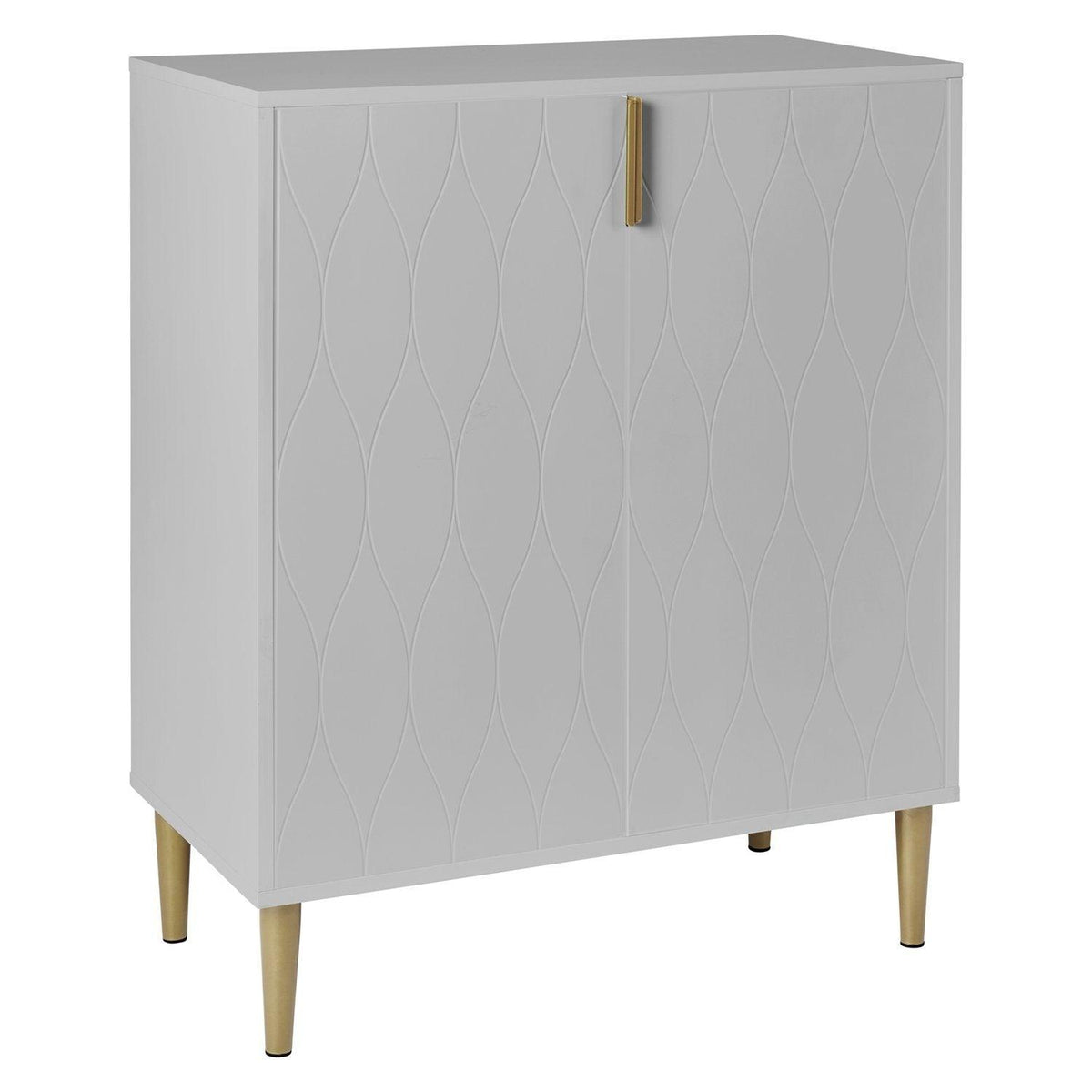 Gloria 2 Door Small Sideboard - Grey & Brass Legs