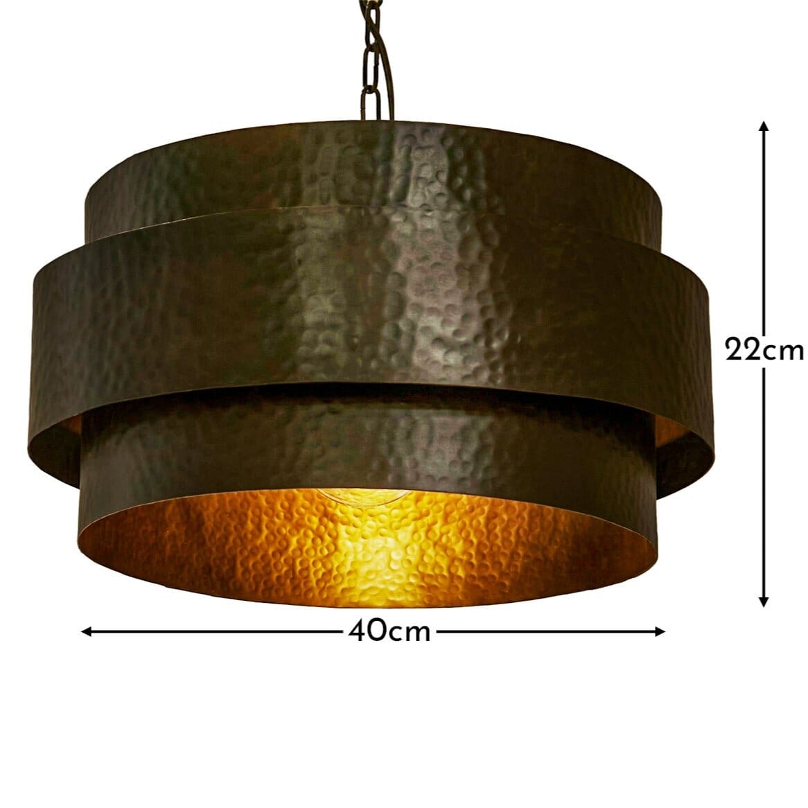 OUTLET - Hale 40cm Metal Pendant Light - Black Bronze