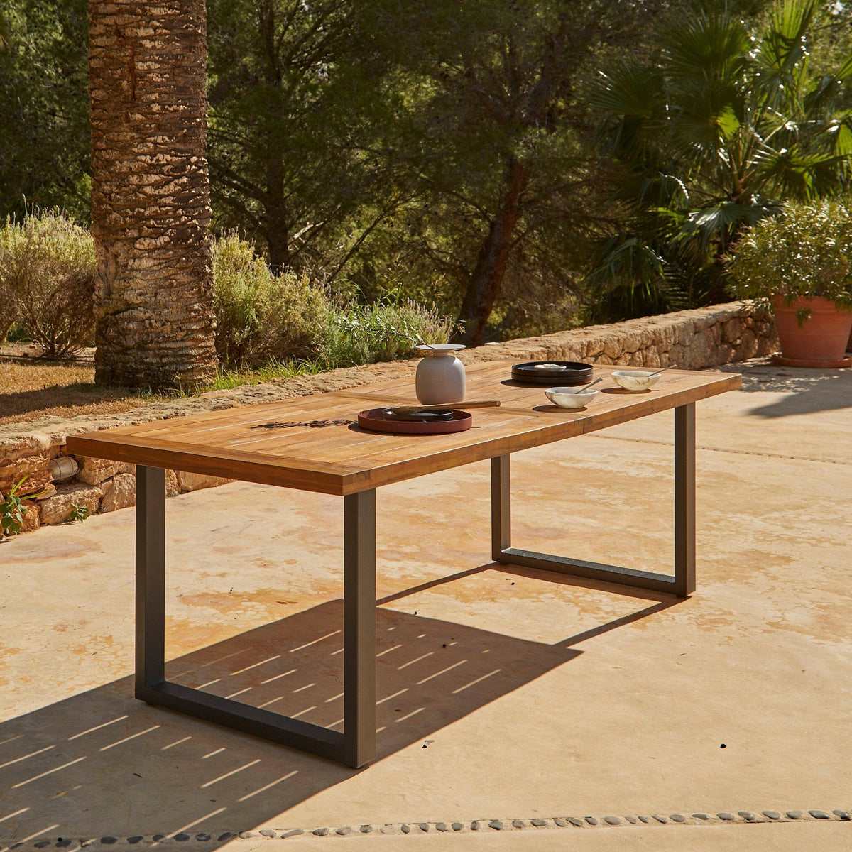 Hali 8 Seater Wooden Outdoor Dining Set with Hali Green Chairs - 235cm