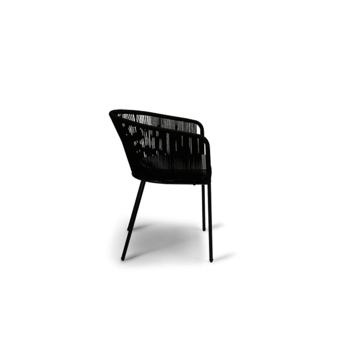Hali Black Rope Chair with Cushions - Set of 2
