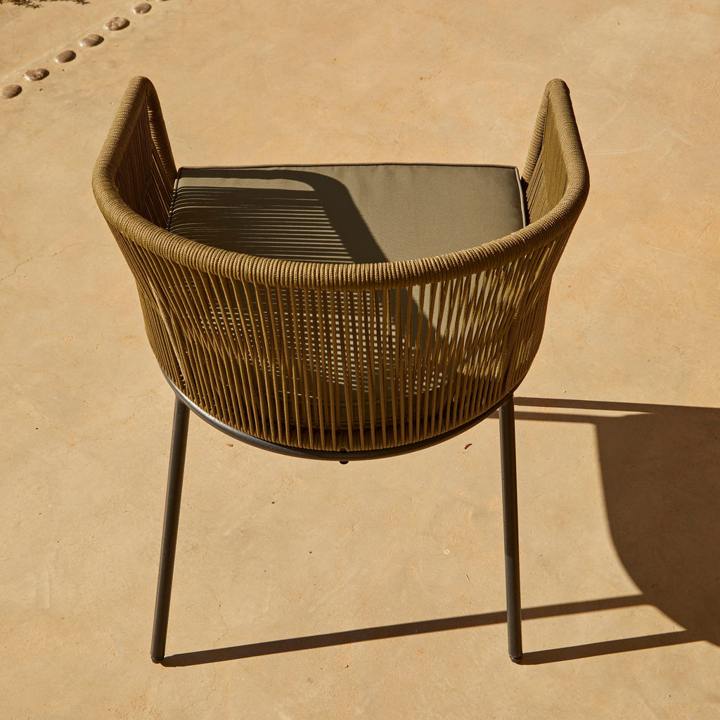 Outlet - Hali Khaki Green Rope Chair with Cushion - Set of 2