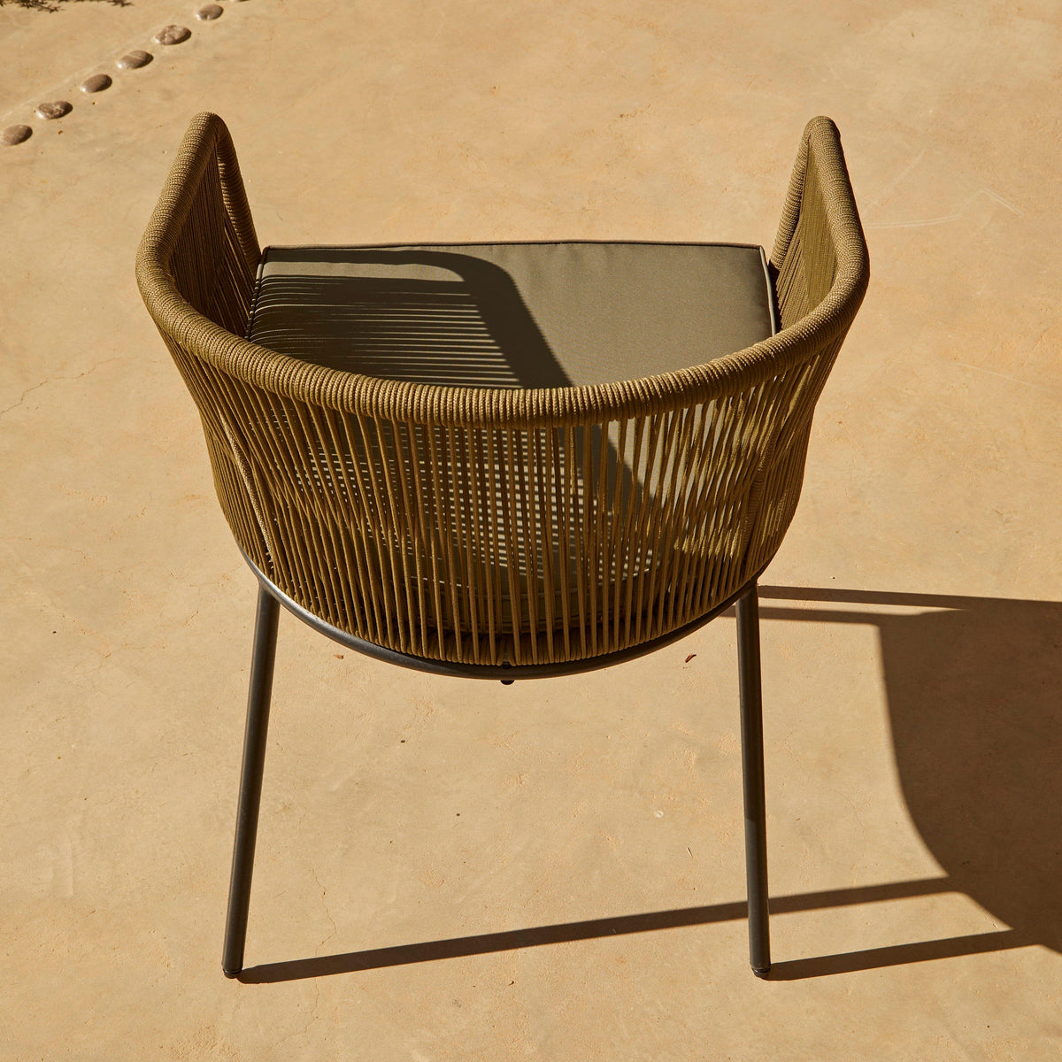 Outlet - Hali Khaki Green Rope Chair with Cushion - Set of 2