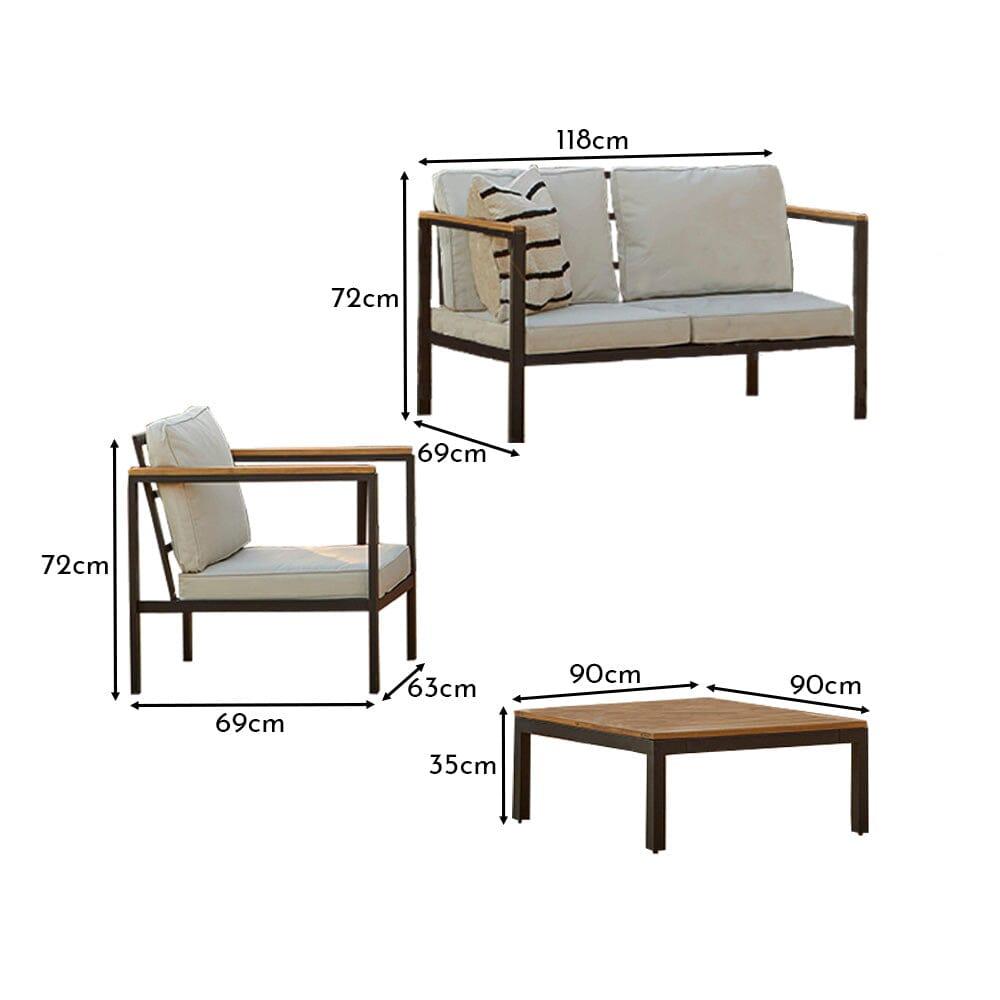 Outlet - Halston Garden Conversation Sofa Set - Black