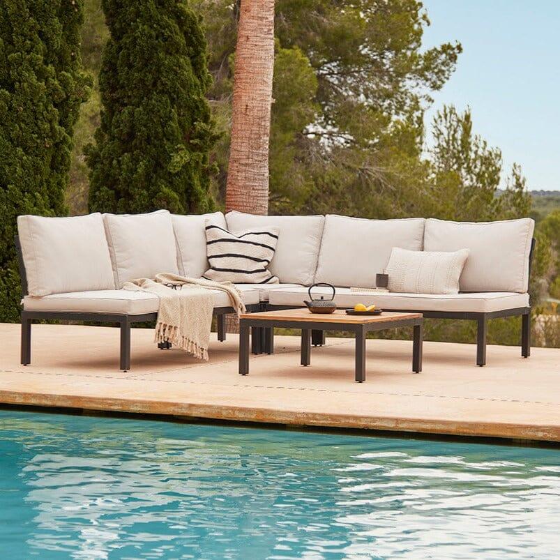 Halston Garden Corner Sofa Set - Black