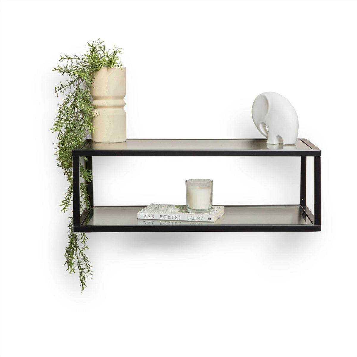 Harris Glass Shelve - Black Metal Frame