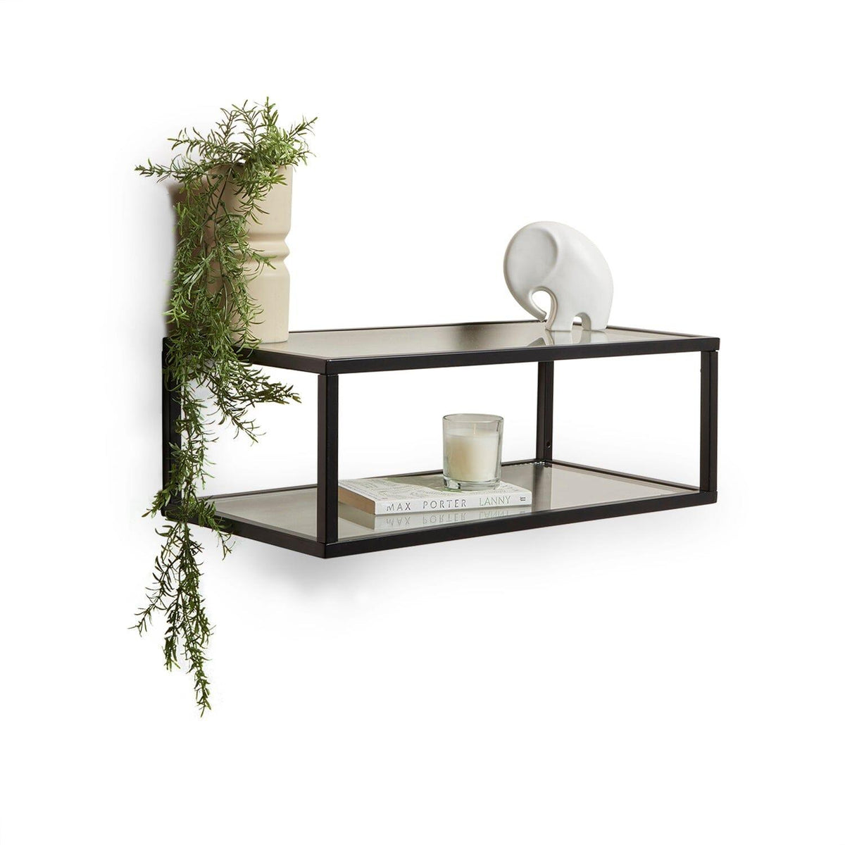 Harris Glass Shelve - Black Metal Frame