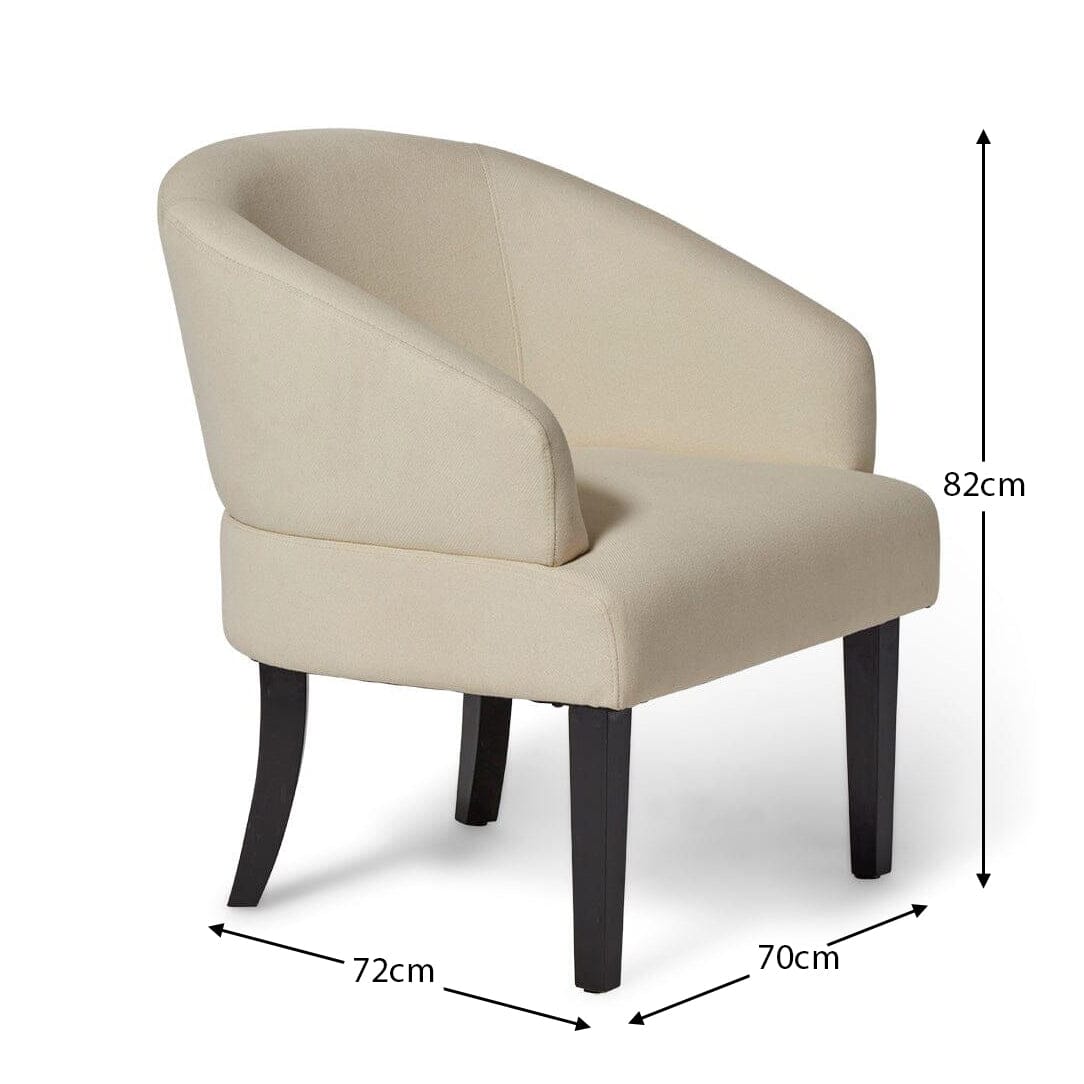 Outlet - Henriette Occasional Chair - Ivory Woolly Twill
