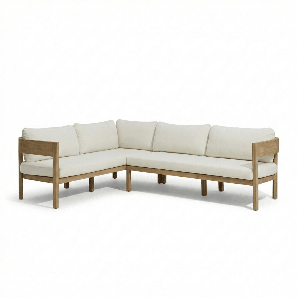 Imani 6 Seater Wooden Garden Corner Sofa with Coffee Table