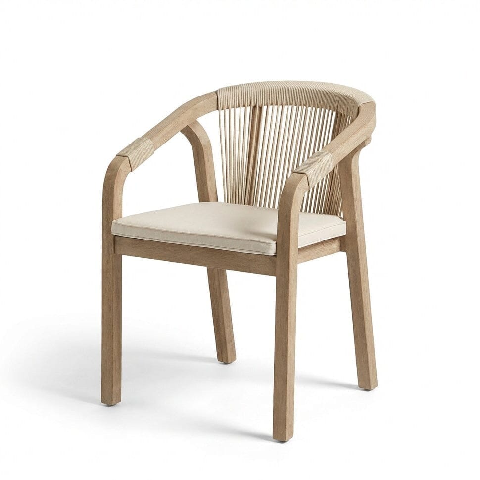 Shiro 8 Seater Garden Dining Set with Shiro Rope Dining Chairs - Beige Rope