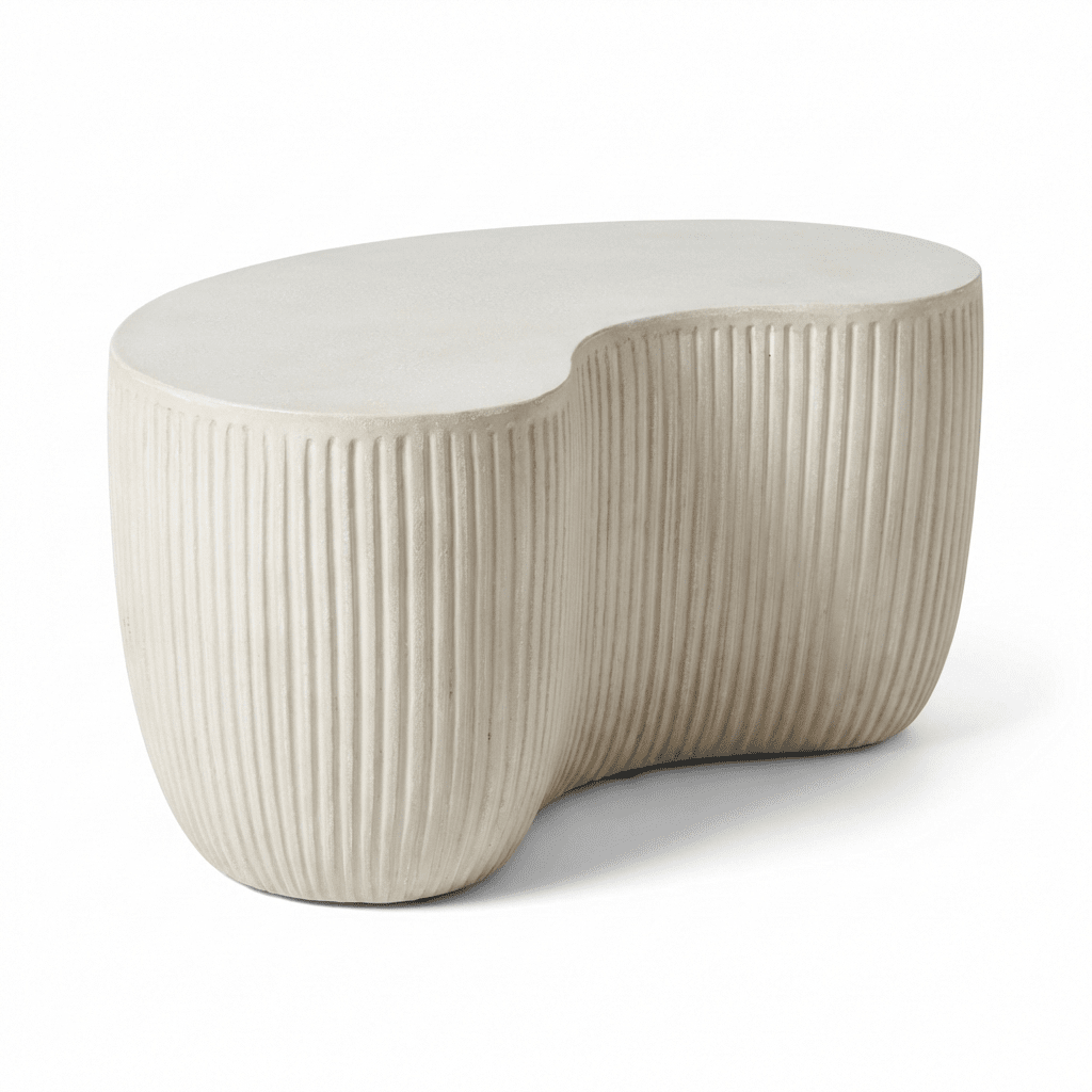 Sohan 84cm Kidney Concrete Coffee Table - Sand