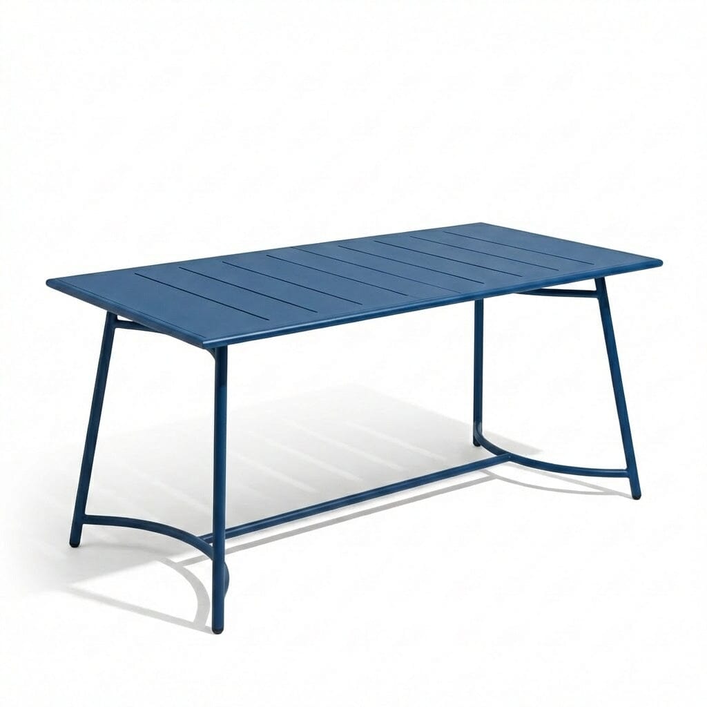 Wilder 6 Seater Blue Garden Dining Set with Ryder Clay Chairs