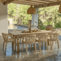 Shiro 8 Seater Garden Dining Set with Shiro Rope Dining Chairs - Beige Rope