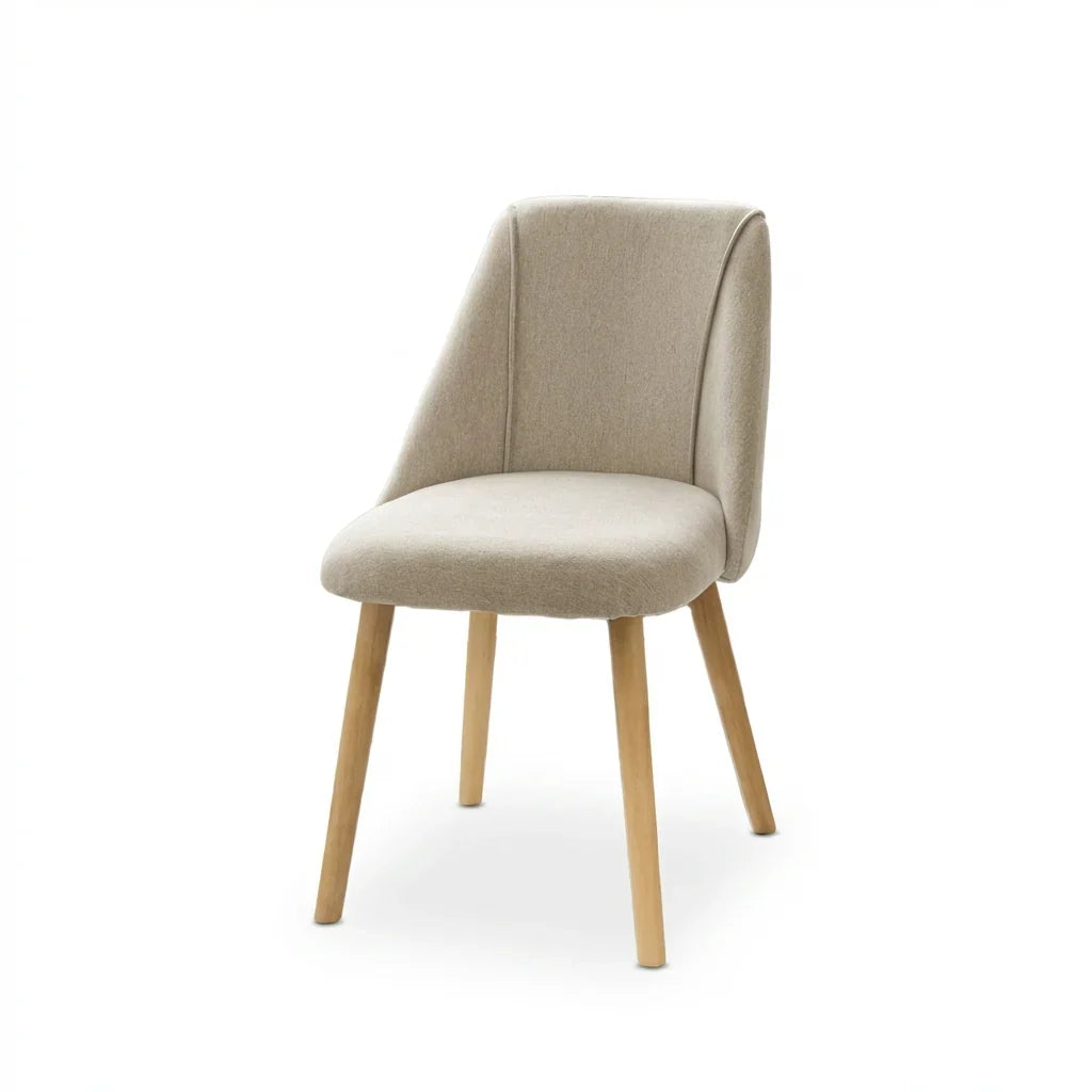 Imogen 120cm Chalked Mangowood  Round Dining Table Set - 4 Seater - Freya Sand Dining Chairs - Chalked Mangowood Legs