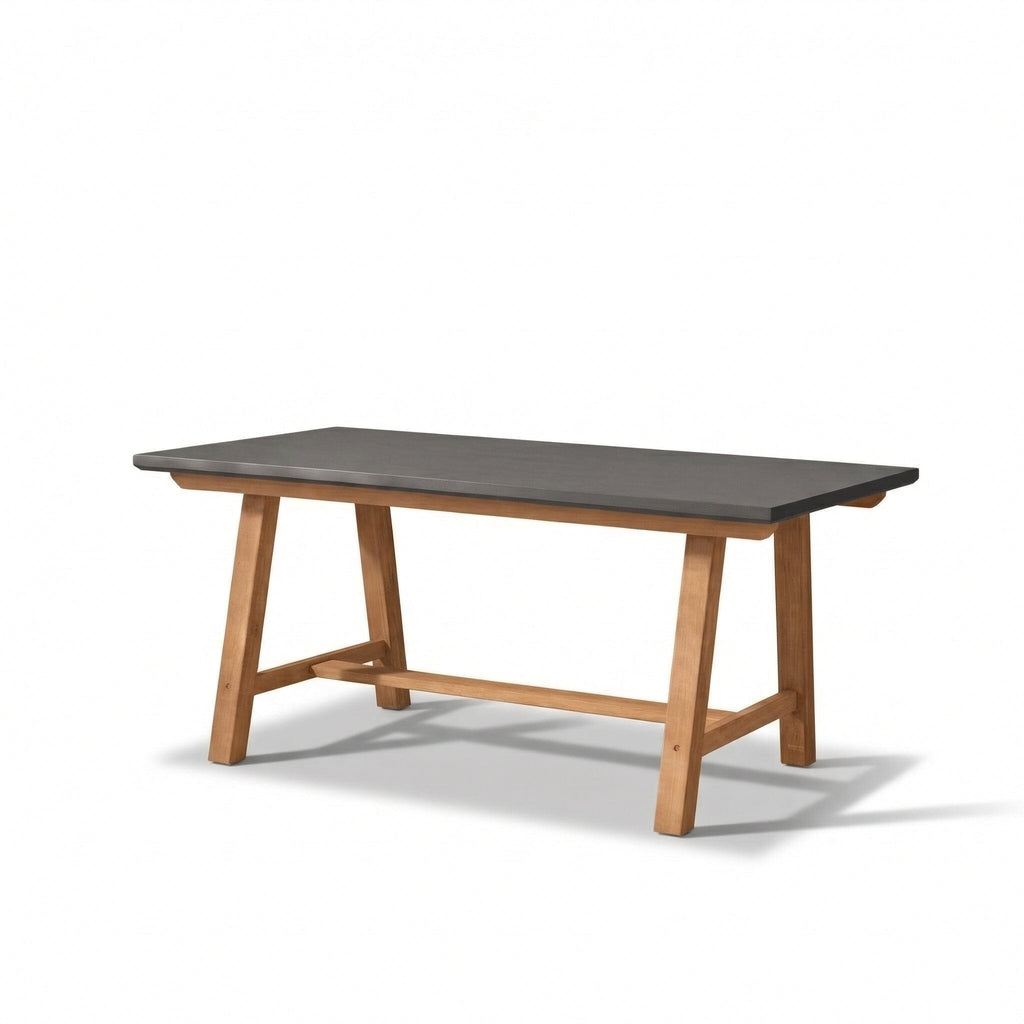 Shiro Dove Grey Concrete Dining Table Set - 6 Seater - Shiro Dining Chairs