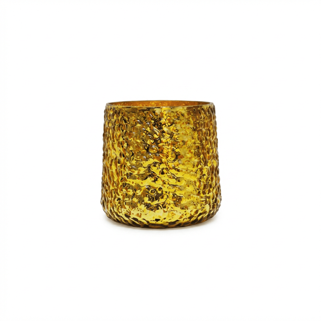 Flivik 12cm Glass Tea Light Holder - Set Of 3  - Gold