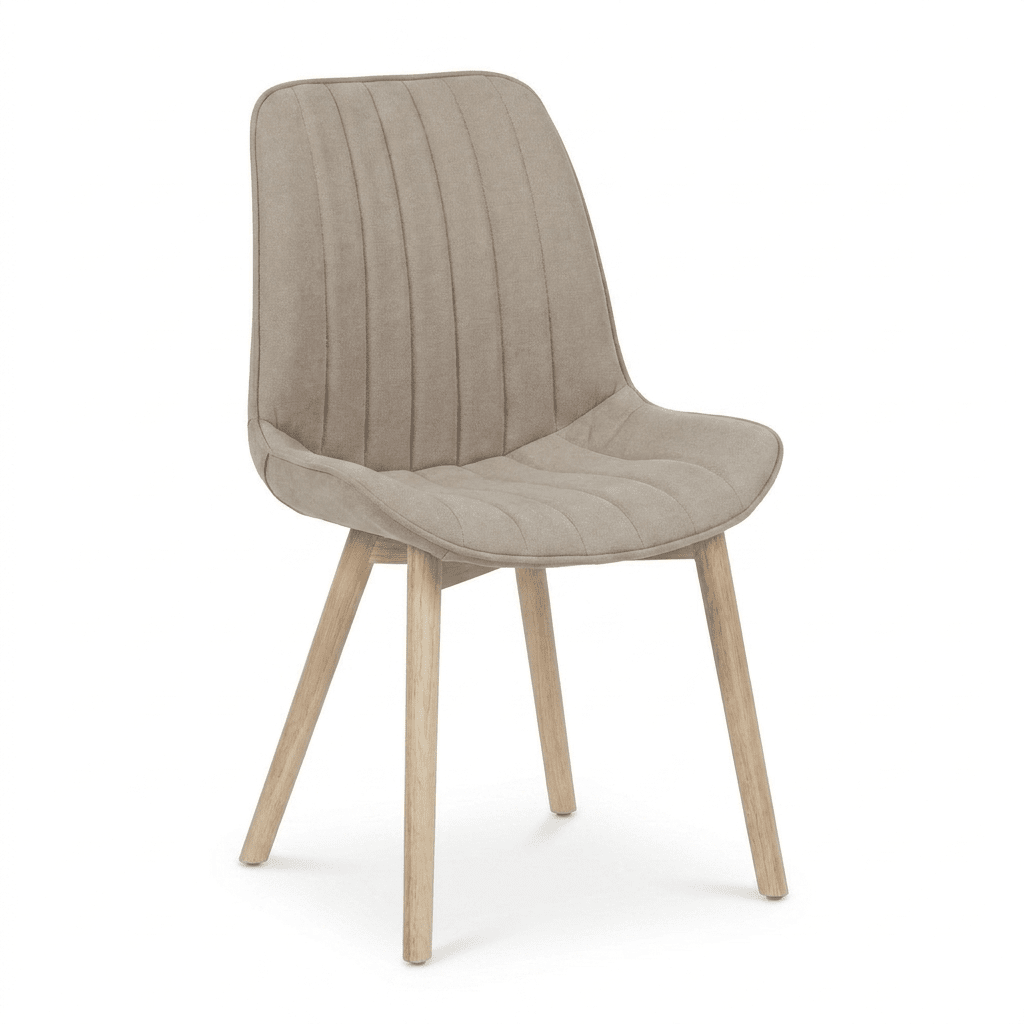 Jade 130cm Chalked Mango Wood Round Dining Table Set - 4 Seater - Bella Soft Beige Dining Chairs - Chalked Mango Wood Legs