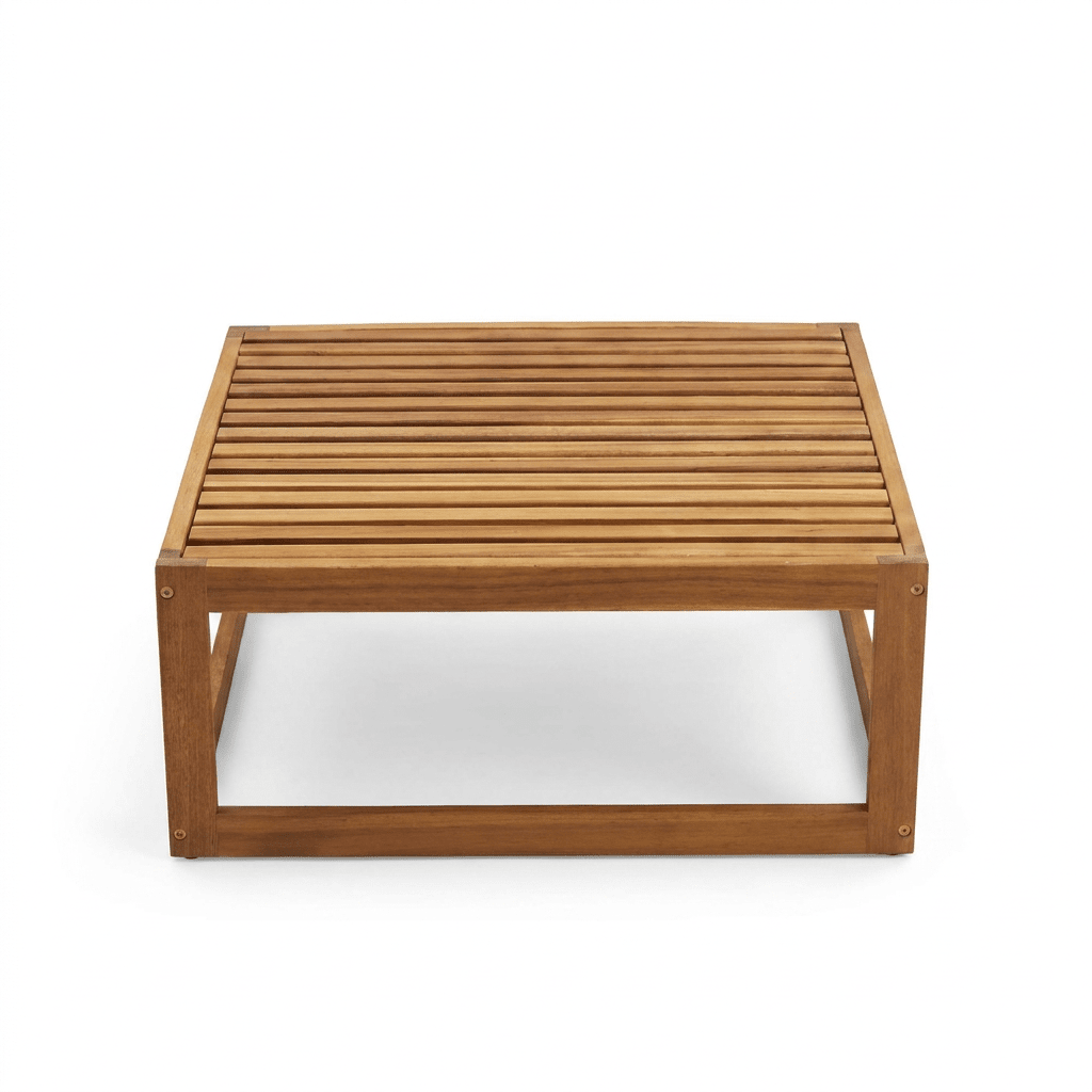 Rowan 3 Seater Wooden Garden Armless Sofa & Coffee Table Set - Sand