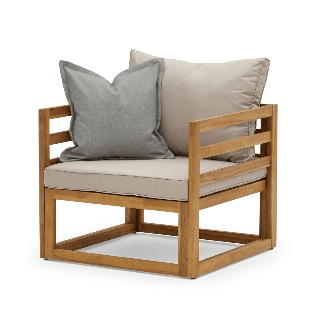 Rowan Wooden Garden Armchair - Sand