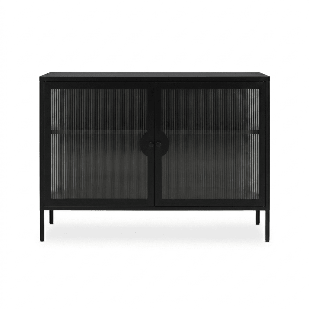 Indiana Black Metal 2 Door Sideboard - 120cm