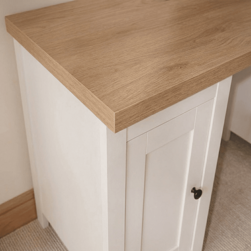 Bampton 3 Drawer Desk - Alabaster White