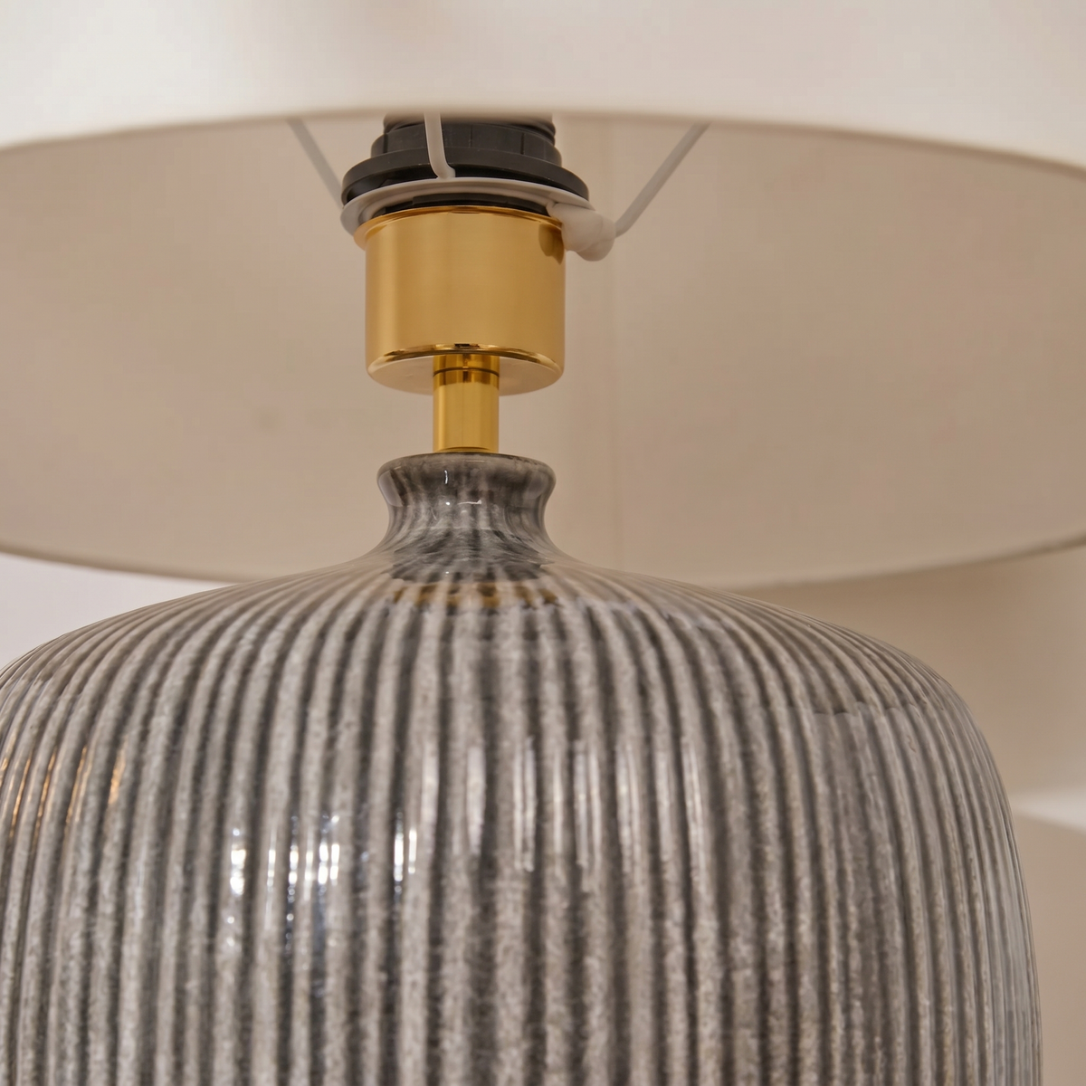 Tongham 31cm Ceramic Lamp Base - Dark Grey