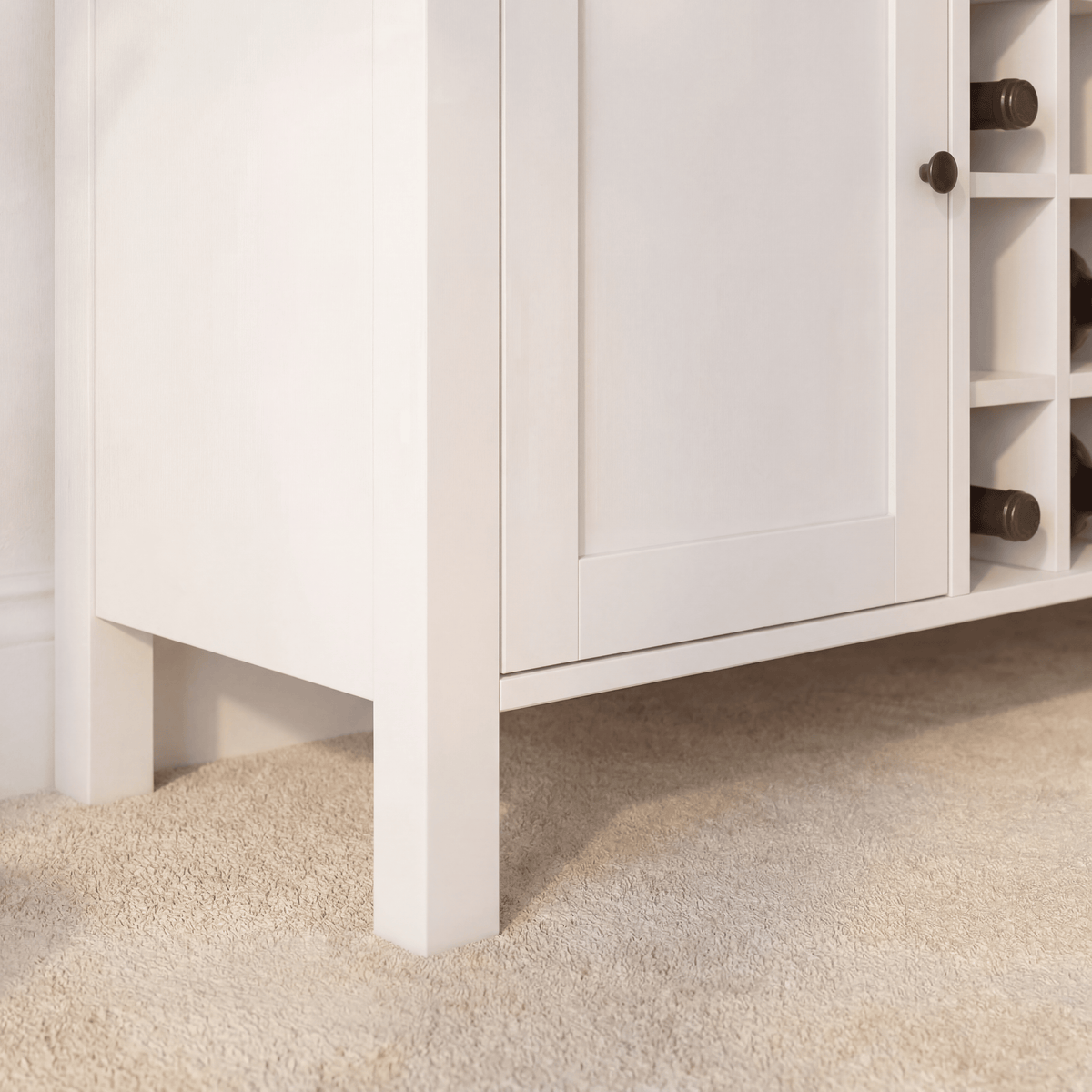 Bampton Sideboard with Wine Rack - Alabaster White