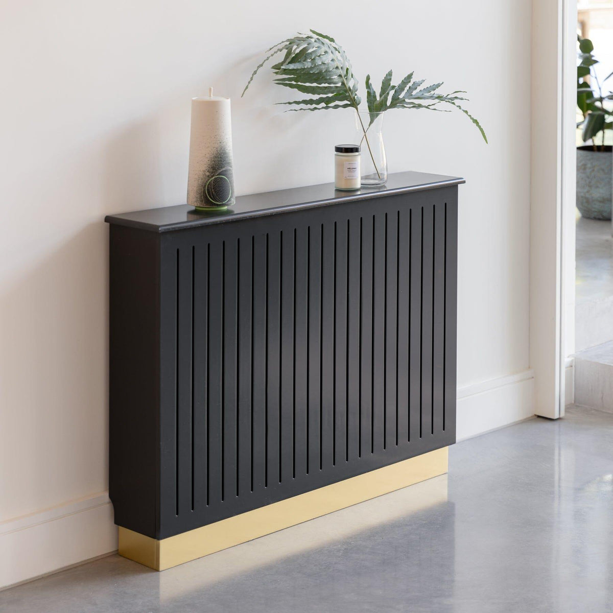 Iliana Medium Radiator Cover in Charcoal Grey