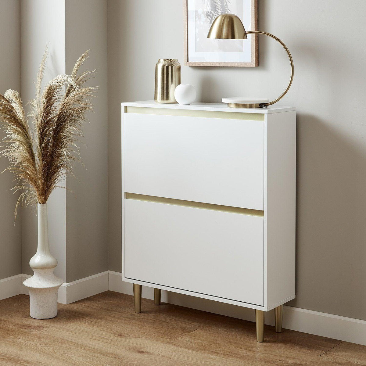Iliana Shoe Cabinet - 2 Door - White