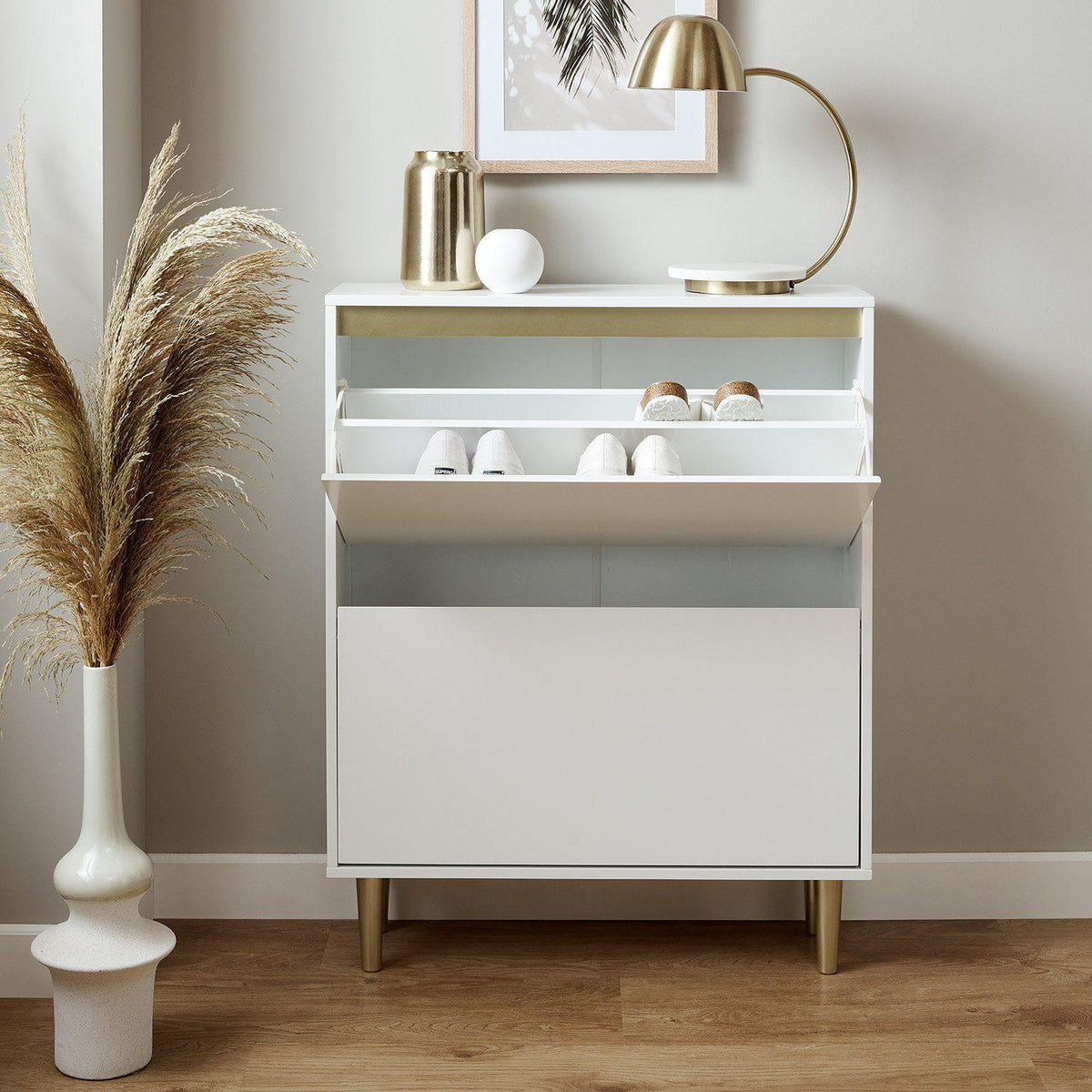 Iliana Shoe Cabinet - 2 Door - White