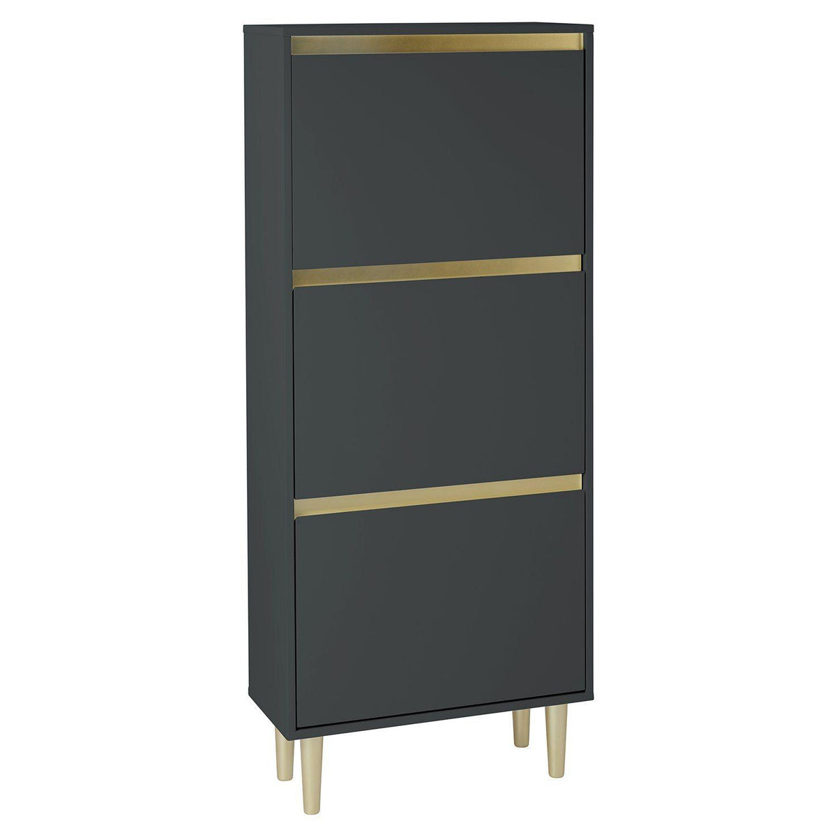 Iliana Shoe Cabinet - 3 Door - Charcoal Grey