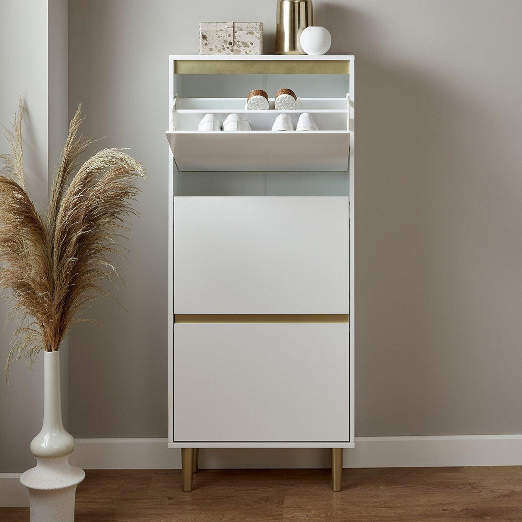 Outlet - Iliana Shoe Cabinet - 3 Door - White
