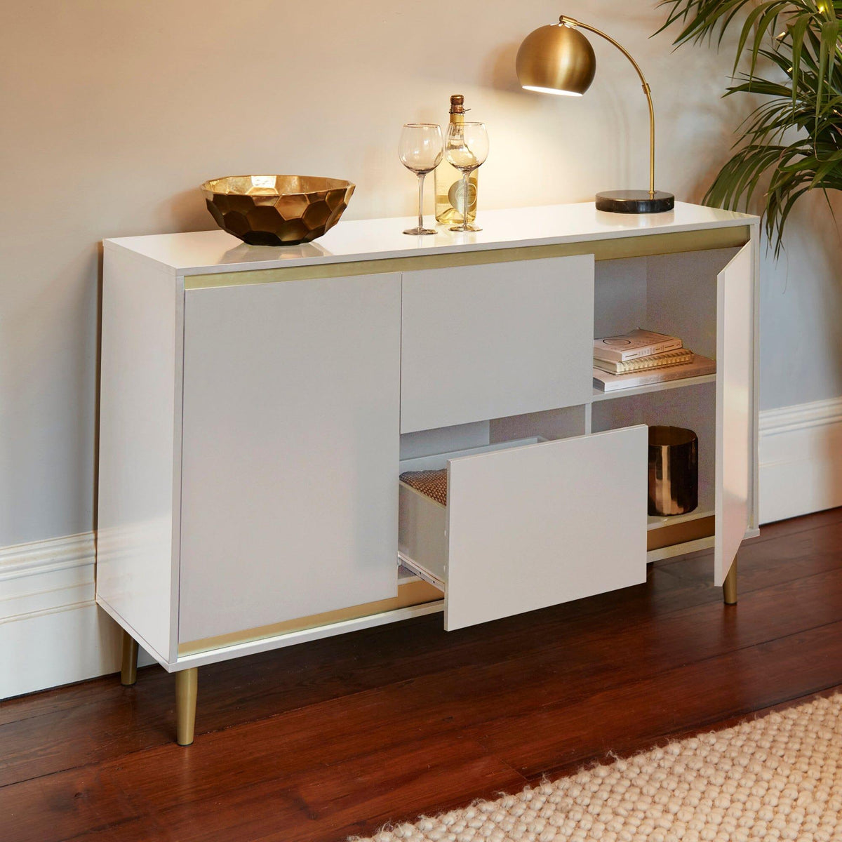 OUTLET - Iliana 2 Door Small Sideboard - Snow White