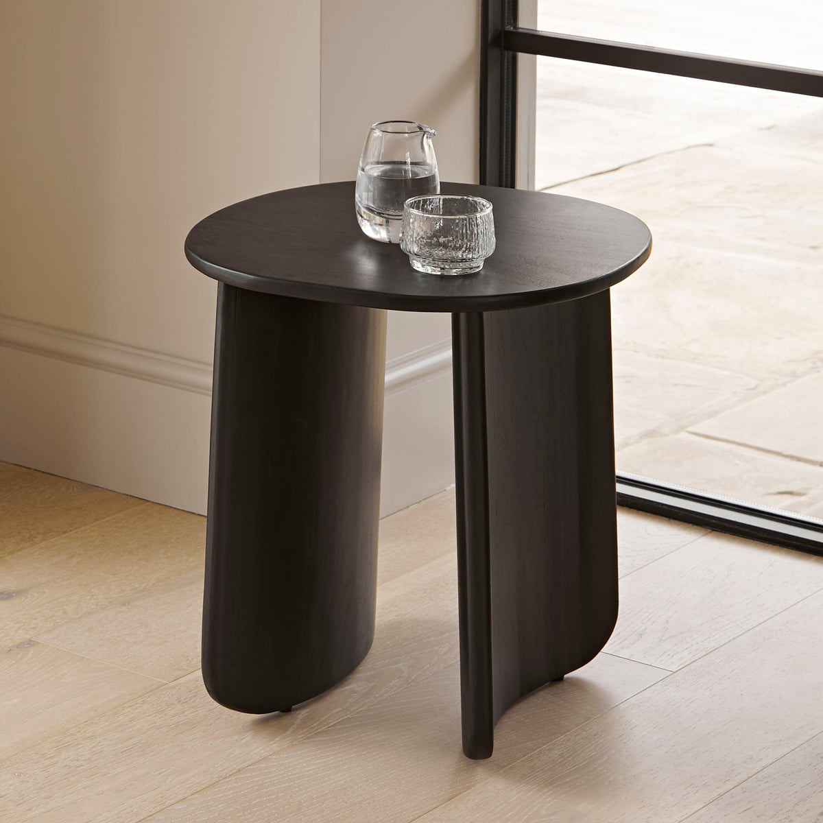 Imogen Black Acacia Wood Side Table