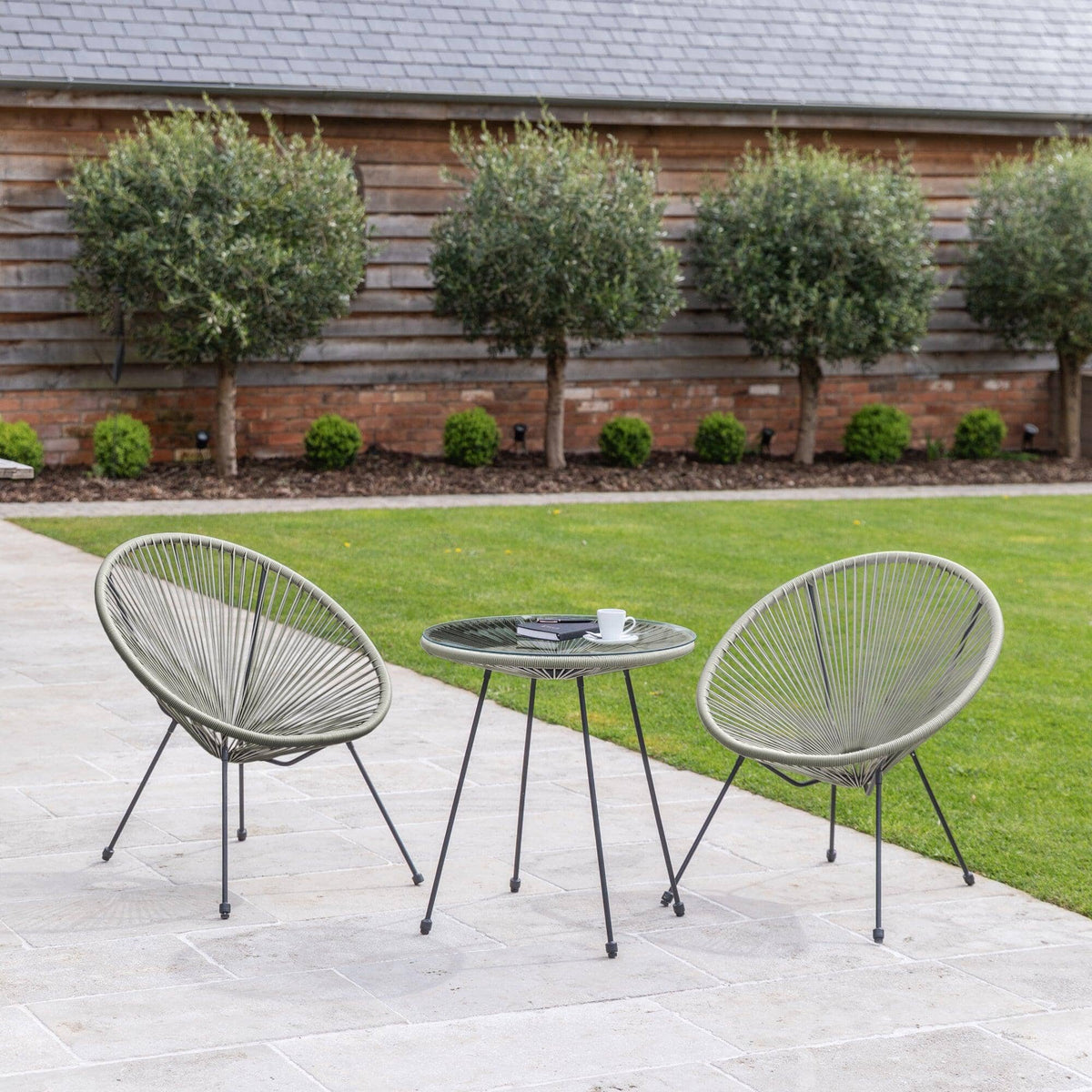 Outlet - Indra String Bistro Set - Grey