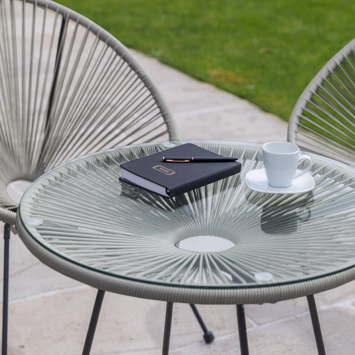 Outlet - Indra String Bistro Set - Grey