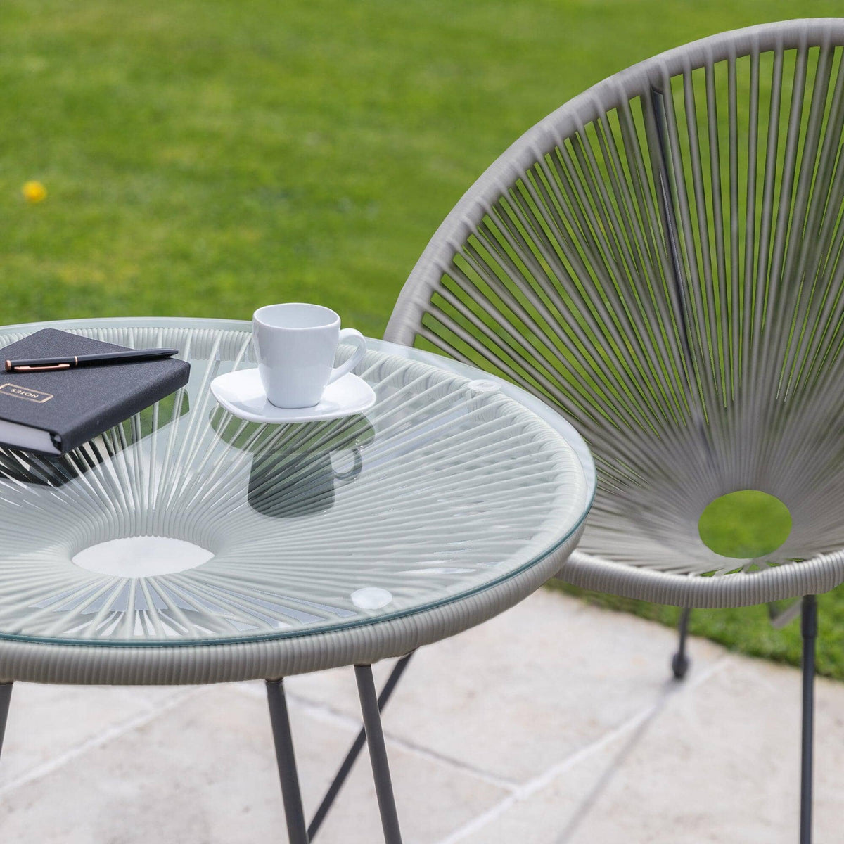 Outlet - Indra String Bistro Set - Grey