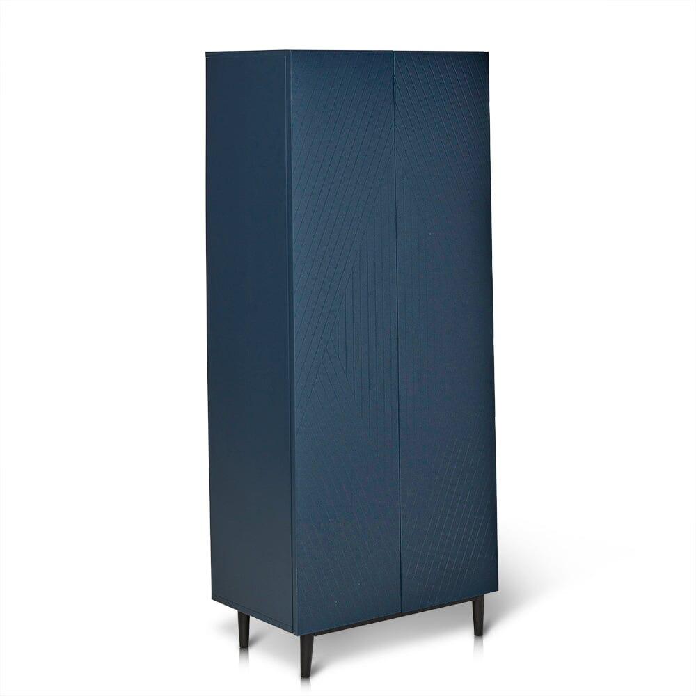 OUTLET - Jack Geometric Large Shoe Cabinet - 2 Door - Blue